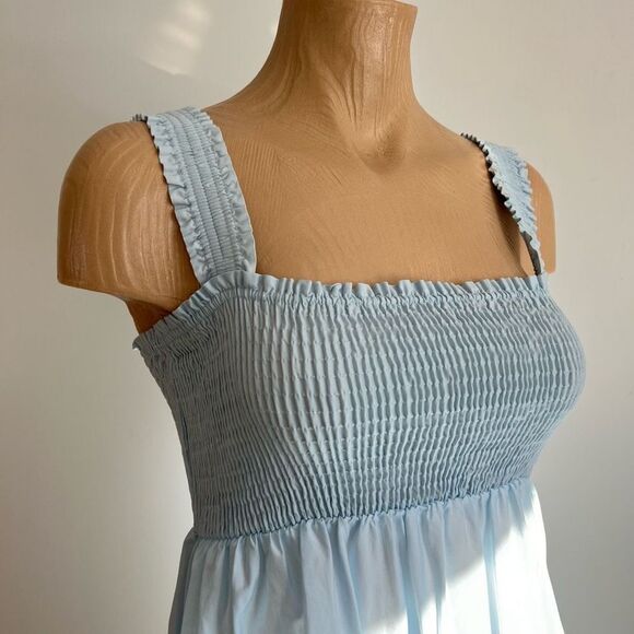 ZARA Light Blue Smocked Tiered Dress – Size XS - Picture 4 of 10
